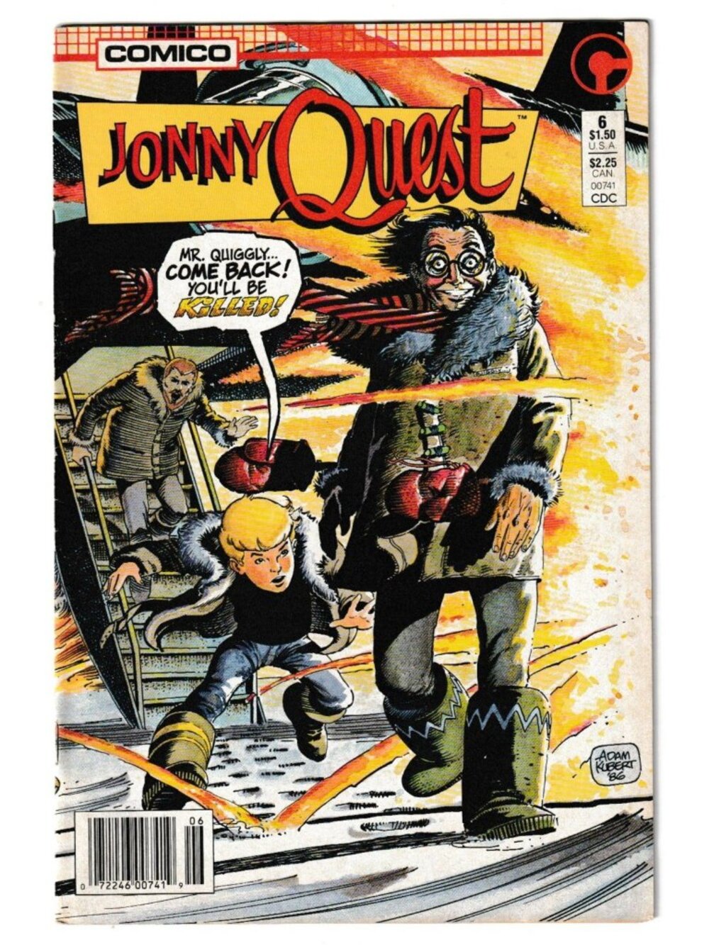 Comico Jonny Quest #6 Vintage 1986 Comic By Adam Kubert CDC Edition High-Action